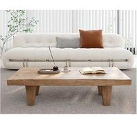 Solid Wood Coffee Table Retro Japanese Low Table with Irregular Top & Sturdy Legs Simple Living Room Side Table (Size: 100x50x30cm Color: A)