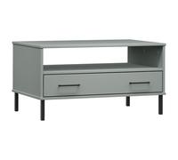 Solid Wood Coffee Table with Metal Legs OSLO Couch Table Multi Colours vidaXL