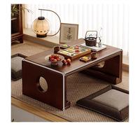 Solid Wood Coffee Table with Storage Shelf, Rustic Rectangular Center Table for Living Room, Farmhouse Tea Table for Home or Office