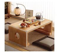 Solid Wood Coffee Table with Storage Shelf, Rustic Rectangular Center Table for Living Room, Farmhouse Tea Table for Home or Office