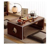 Solid Wood Coffee Table with Storage Shelf, Rustic Rectangular Center Table for Living Room, Farmhouse Tea Table for Home or Office