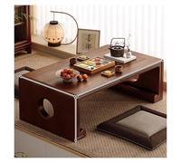 Solid Wood Coffee Table with Storage Shelf, Rustic Rectangular Center Table for Living Room, Farmhouse Tea Table for Home or Office