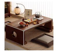 Solid Wood Coffee Table with Storage Shelf, Rustic Rectangular Center Table for Living Room, Farmhouse Tea Table for Home or Office