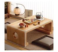 Solid Wood Coffee Table with Storage Shelf, Rustic Rectangular Center Table for Living Room, Farmhouse Tea Table for Home or Office