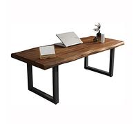 Solid Wood Computer Desk with Metal Bracket - Nordic Style Home Office Writing Desk, Ergonomic Workstation for Enhanced Productivity