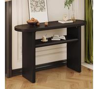 Solid Wood Console Table, 2-Tier Storage, Narrow Entryway Table with Rounded Edges and Thick Legs for Living Room, Hallway, Foyer