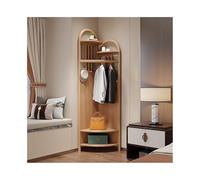 Solid Wood Corner Coat Rack - Vertical Free Standing Hanger for Bedroom & Living Room, Stylish Chinese Design, Simple Clothes Storage and Space-Saving Organizer