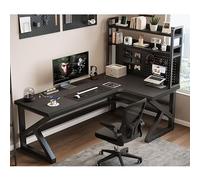 Solid Wood Corner Computer Desk With Pegboard For Home Office, Gaming Desk With Bookshelf, Ergonomic Study Table For Small Spaces, Modern L-Shaped Workstation Desk(B-right,180x80x75cm)