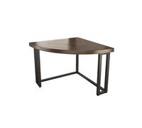 Solid Wood Corner Desk, Triangular Computer Workstation with Metal Legs for Bedroom and Living Room, Multifunctional Desk for Small Spaces