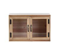 Solid Wood Countertop Cabinet For Bathroom And Tea Set Storage Small Wooden Pantry Cabinet With Cosmetic Organizer Coffee Cupboard And Book Shelf Brown Wooden Box Cabinet (Wood Color 47X20X30Cm)