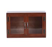 Solid Wood Countertop Cabinet For Bathroom And Tea Set Storage Small Wooden Pantry Cabinet With Cosmetic Organizer Coffee Cupboard And Book Shelf Brown Wooden Box Cabinet (Brown 57X30X38Cm)