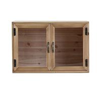 Solid Wood Countertop Cabinet For Bathroom And Tea Set Storage Small Wooden Pantry Cabinet With Cosmetic Organizer Coffee Cupboard And Book Shelf Brown Wooden Box Cabinet (Wood Color 57X30X38Cm)