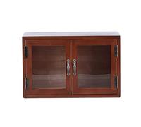 Solid Wood Countertop Cabinet For Bathroom And Tea Set Storage Small Wooden Pantry Cabinet With Cosmetic Organizer Coffee Cupboard And Book Shelf Brown Wooden Box Cabinet (Brown 47X20X30Cm)