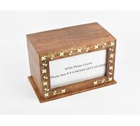 Solid Wood Cremation Funeral Casket Urn for Ashes,Photo Frame Hardwood Casket