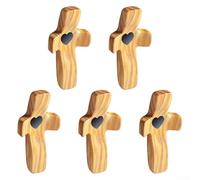 Solid Wood Cross for Mindful Squeezing and For Stress Relief, Handmade Design Featuring Organic Wood Texture and Smooth Contoured Edges (B)