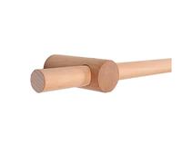 Solid Wood Curtain Rod - 230CM Roman Single Rod with Bold Color Easy Punch Installation Includes Wooden Brackets for Stylish Window Treatment