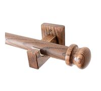 Solid Wood Curtain Rod, Adjustable Modern Curtain Pole with Single Bracket, Durable Perforated Design for Bedroom, 180cm/70.8inch, Upgrade Your Home Décor