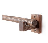 Solid Wood Curtain Rod, Adjustable Single Rod Bracket, Modern 180cm/70.8inch Heavy-Duty Curtain Pole for Bedroom, Stylish Perforated Design, Durable and Versatile.