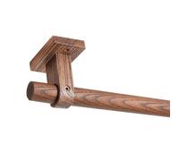 Solid Wood Curtain Rod Beech Color Top & Side Mount No Drill Design Ideal for Bedroom & Living Room Decor 63 Inch Length Elegant Home Décor Solution