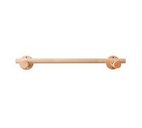 Solid Wood Curtain Rod Thickened One-Piece Design Silent Operation 63 Inch (160CM) Suitable for Bedroom & B&B Natural Beech Color Easy Installation.