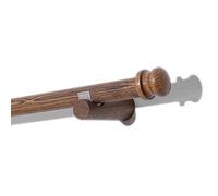 Solid Wood Curtain Rod with Load-Bearing Rings, Adjustable 55.1 Inches, Black, for Modern Window Decor