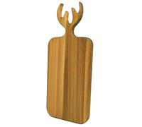 Solid Wood Cutting Board End Grain Decorative Kitchen Countertop Holiday Serving Reindeer Handle Design - Chopping Surface for Fruits Vegetables Meats (1)
