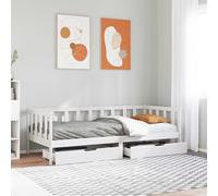 (white, 90 x 200 cm) vidaXL Daybed with Drawers Sofa Bed Sleeper Bed Guest Bed Solid Wood Pine