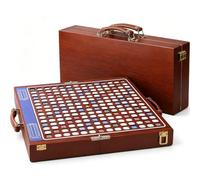 【Solid Wood】Deluxe Travel Scrabble Game,Rotatable Large Scrabble Deluxe,Raised Letter Grid,Foldable&Portable Design,Integrated Storage,100 Letter Block,10 Blank Piece,4 Shelve,Scoreboard Set,Hourglass