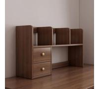 Solid Wood Desk Organizer With Drawers - Stable Desktop Bookshelf & Load-bearing Storage Rack For Efficient Home Office Organization Brown 100 * 17 * 48cm