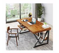 solid wood desk,Solid Wood Computer Desk and Chair Set for Home Office, Writing and Reading Workstation, Study Desk with Drawer, 140x70x75cm, Ideal for Productivity