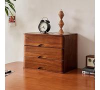 Solid Wood Desktop File Cabinet 3 Drawer Storage Box Office Heightened Rack for Files & Sundries Durable Flat File Cabinet for Home & Office Use
