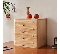 Solid Wood Desktop File Cabinet - Lockable 4-Layer Wooden nizer with Drawers Home Office Storage Desk Supplies Countertop Filing Unit for Efficient nization