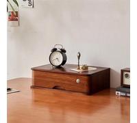 Solid Wood Desktop File Cabinet - Lockable Wooden Deskwith Drawers Multi-Functional Storage Box for Home Office Supplies & Countertop Bookcase (A2 1 Layer)