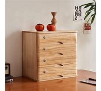 Solid Wood Desktop Storage Box with DrawersLockable File Organizer and Monitor Riser 4Drawer Cabinet for Home Office Stylish Desktop File Storage Solution