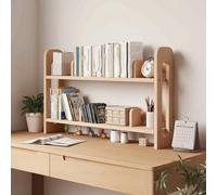 Solid Wood Desktop Storage nizer, Adjustable Mobile Bookends, High Desk Storage Box for Kitchen, Vanity & Office - 23.6x7.9x39.4in (Original Color)