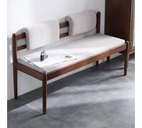 Solid Wood Dining Bench with Removable Cushion, Mid-century Modern Entryway Shoe Bench with Backrest, Upholstered End of Bed Bench Seating for Kitchen Bedroom Hallway(105x44x65cm(41x17x25"), Walnut)