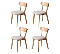 Solid Wood Dining Chair, Modern Medieval Style Dining Chair, with backrest Makeup Chair and Soft Cushion, Suitable for Kitchen, Dining Room, Living Room, Dormitory 4 Pieces