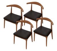 Solid Wood Dining Chair Set (1/2/4) - Upholstered Synthetic Leather Kitchen Chairs with Backrest, Perfect for Kitchen, Office, Living Room, or Restaurant (Brown, 1PC)