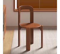 Solid Wood Dining Chair Set, Armless Kitchen Side Chairs, Stackable Guest Chairs with Curved Back, Mid-century Modern Style for Living Room and Dining Room