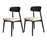 Solid Wood Dining Chair Set of 4, Versatile Comfortable Upholstered Chairs for Dining Room and Living Room, Dark Khaki & Light Walnut, 2-Piece Set