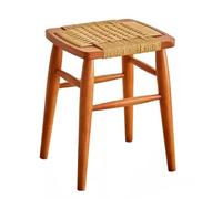 Solid Wood Dining Chair - Versatile Rope Woven Stool - Stylish Shoe Bench for Bedroom, Living Room, Entryway, and Dresser - Furniture for Modern Homes