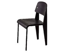Solid Wood Dining Chair with Metal Frame and Backrest, Nordic Style for Home, Cafe, Kitchen, Bedroom, and Living Room
