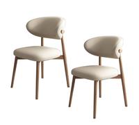 Solid Wood Dining Chairs Set of 4 with PU Leather Backrest, High Load Bearing, Wooden Legs - Ideal for Restaurant, Living Room, Hotel, Bedroom