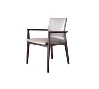 Solid Wood Dining Chairs with Genuine Leather Backrest Light Grey - Elegant Kitchen & Dining Room Seating & Stylish Chinese Design Comfortable Comfort for Home Decor.