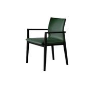 Solid Wood Dining Chairs with Genuine Leather Backrest - Modern Chinese Design Kitchen & Dining Room Chairs (Green) for Stylish Home Decor