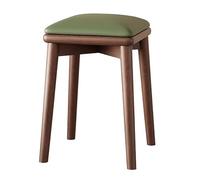 Solid Wood Dining Chairs with Padded Cat Paw Leather, 45cm High Kitchen Stools, Ideal for Kitchen, Dressing Table & Bedroom (Green)
