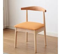 Solid Wood Dining Room Chairs, Modern Farmhouse Elbow Side Chairs with Curved Open Back, Set of 2 for Home and Office Meetings