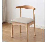 Solid Wood Dining Room Chairs, Modern Farmhouse Elbow Side Chairs with Curved Open Back, Set of 2 for Home and Office Meetings