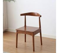 Solid Wood Dining Room Chairs, Modern Farmhouse Elbow Side Chairs with Curved Open Back, Set of 2 for Home and Office Meetings