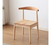 Solid Wood Dining Room Chairs, Modern Farmhouse Elbow Side Chairs with Curved Open Back, Set of 2 for Home and Office Meetings